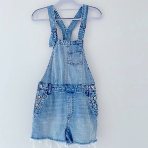 Nordstrom Denim Short Overalls Women Summer  Casual Festival Blue Size 24